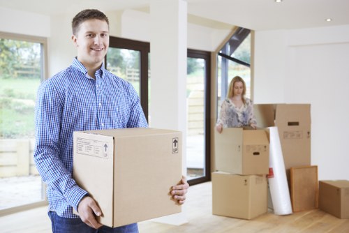 Packed boxes and wrapped household items ready for transport