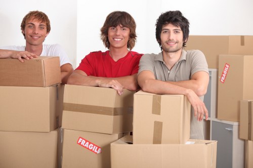 Local removals crew managing access on a Nunhead street