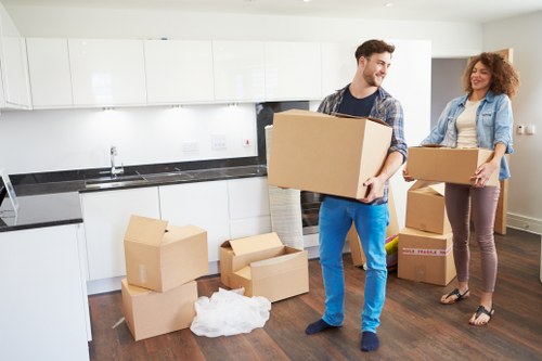 Careful handling of furniture inside a Nunhead terraced home