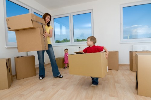 Securely loaded van with straps and protective blankets for safe transport