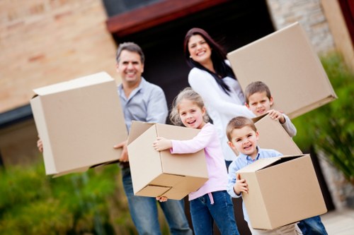 Packed boxes and household items ready for removals in Nunhead