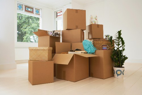 House removals crew unloading boxes at a Nunhead property